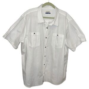 Magellan Outdoors Loose Fit Men's Shirt Size 3XL White Short Sleeve Button Up